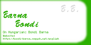 barna bondi business card